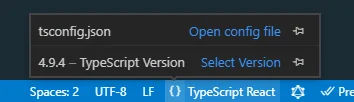 TypeScript version in status bar